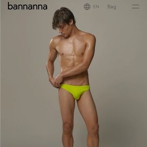 Bannanna Mens  Swim Brief Medium Neon Yellow/Green
